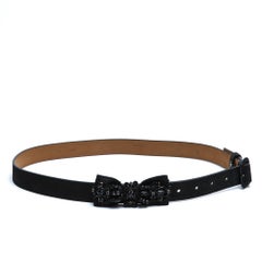 Prada Ceinture Noeud Bijou T80 Black Suede and Crystal Knot Belt Size L or 32 in