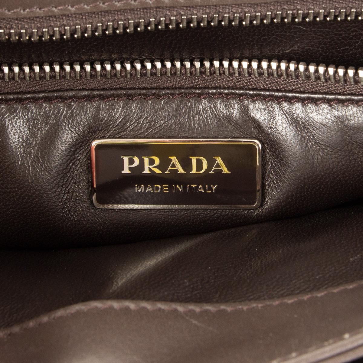 PRADA Cenere taupe CROCODILE 1BA017 Top Handle Bag For Sale 2
