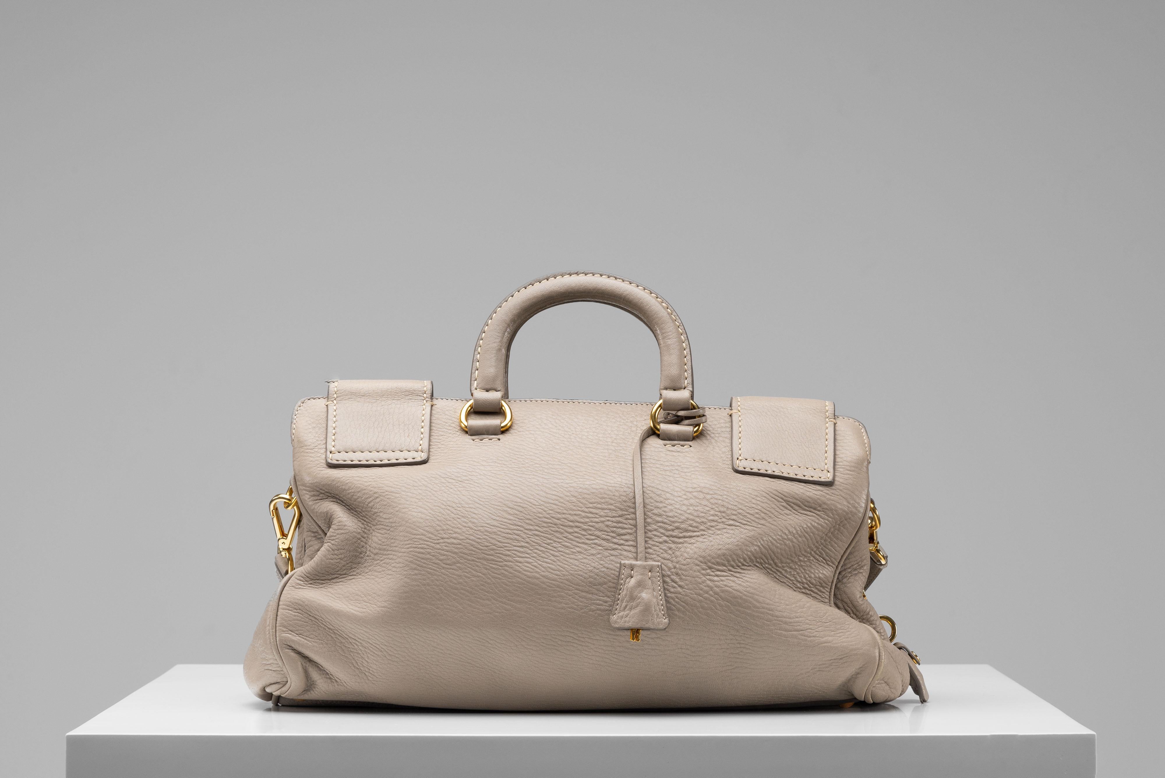 Women's or Men's Prada Cervo Handbag Leather Shoulder Bag For Sale