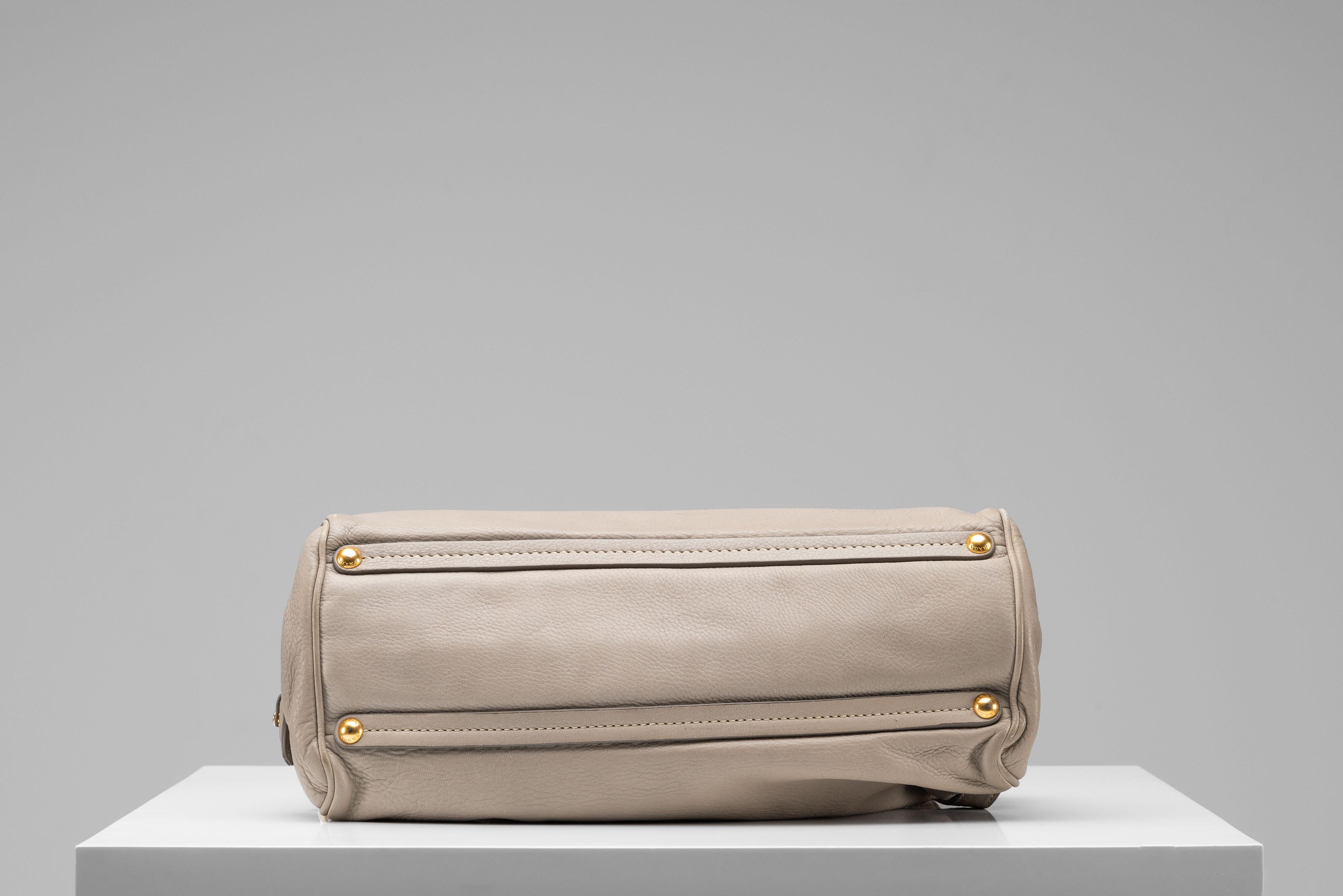 Prada Cervo Handbag Leather Shoulder Bag For Sale 1
