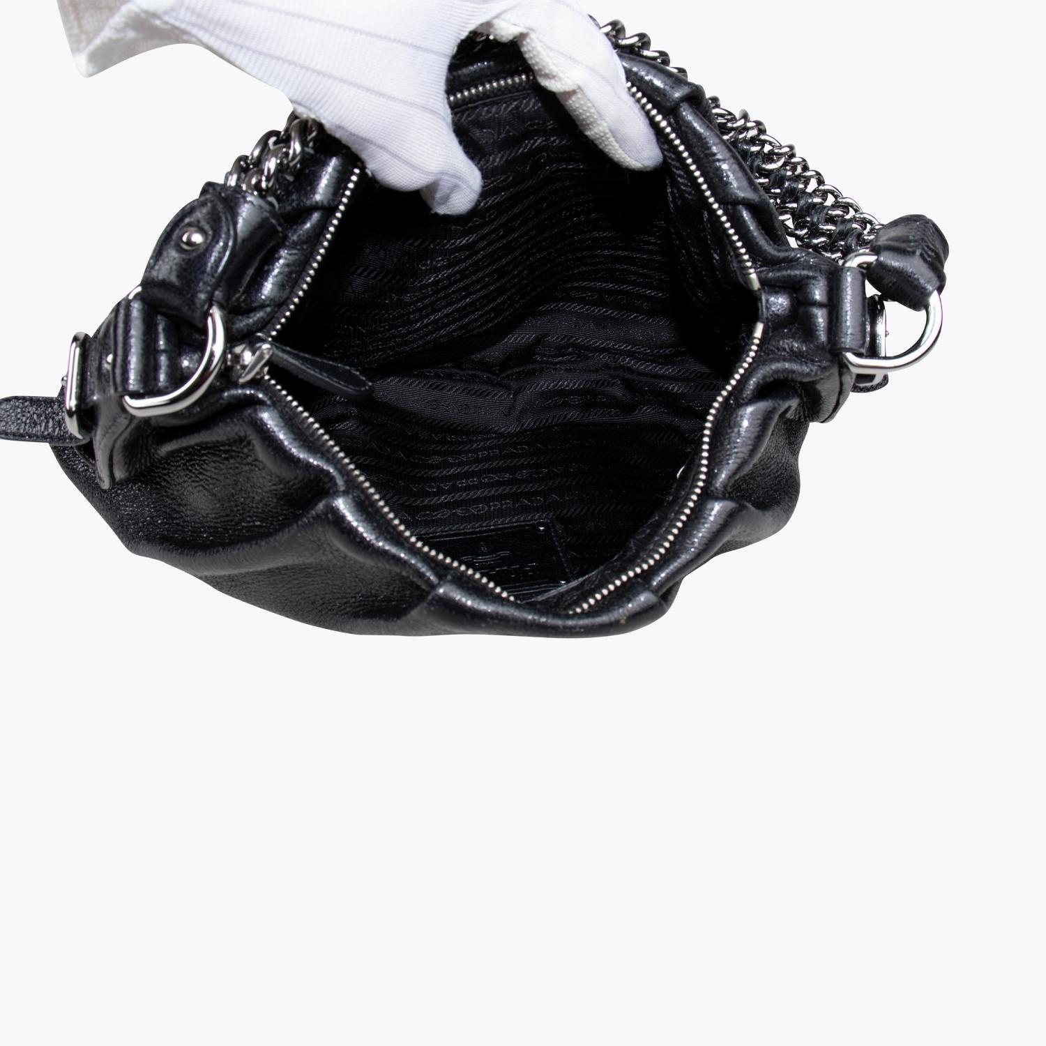 Prada Cervo Lux Leather Chain Shoulder Bag at 1stDibs | prada