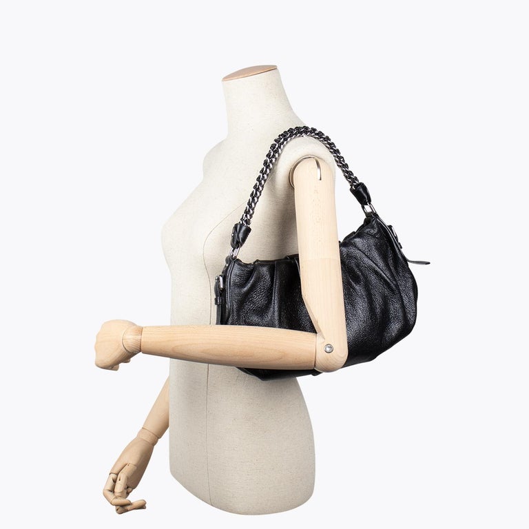 Prada Cervo Lux Leather Chain Shoulder Bag at 1stDibs | prada cervo lux  chain handbag