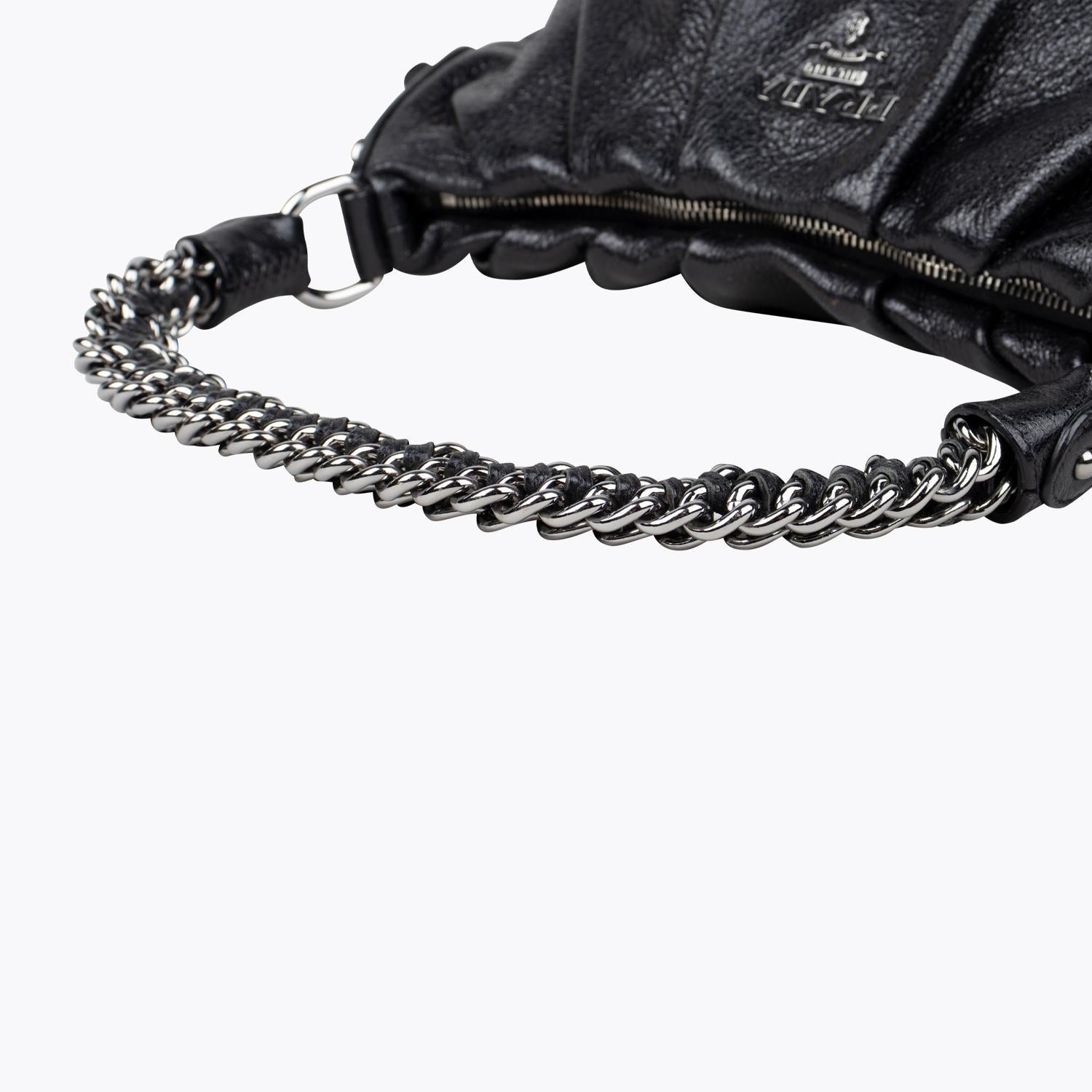 Women's Prada Cervo Lux Leather Chain Shoulder Bag