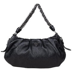 PRADA Cervo Lux Chain Shoulder Bag Nero Black 199722