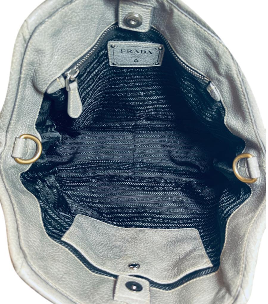 Prada Cervo Lux Sfumata Leather Hobo Bag For Sale 1