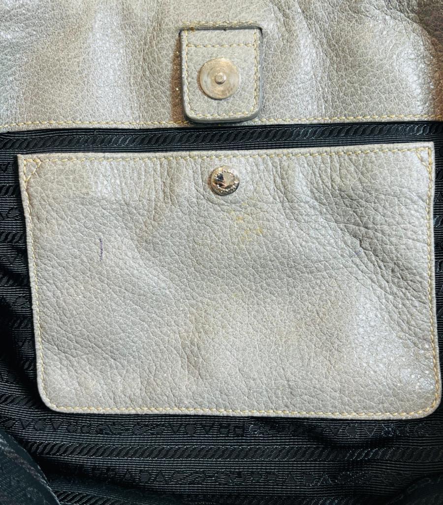 Prada Cervo Lux Sfumata Leather Hobo Bag For Sale 4