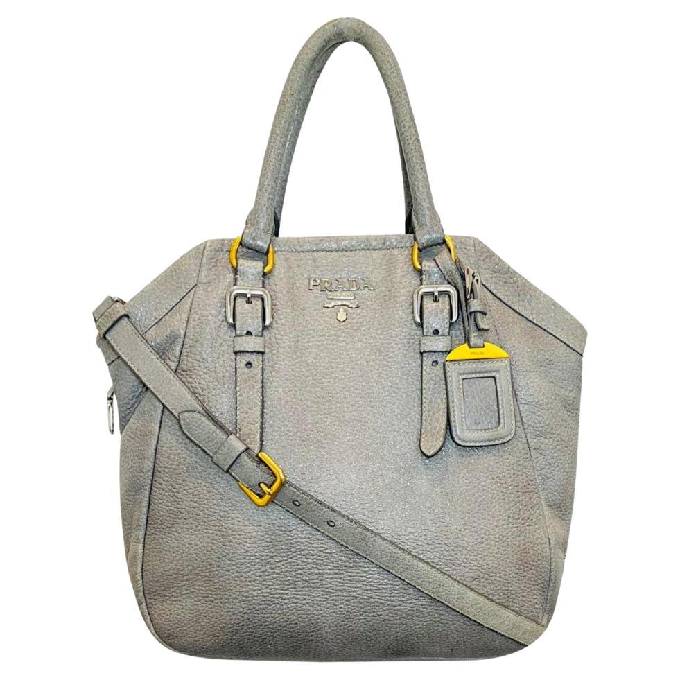 Prada Cervo Lux Sfumata Leather Hobo Bag For Sale