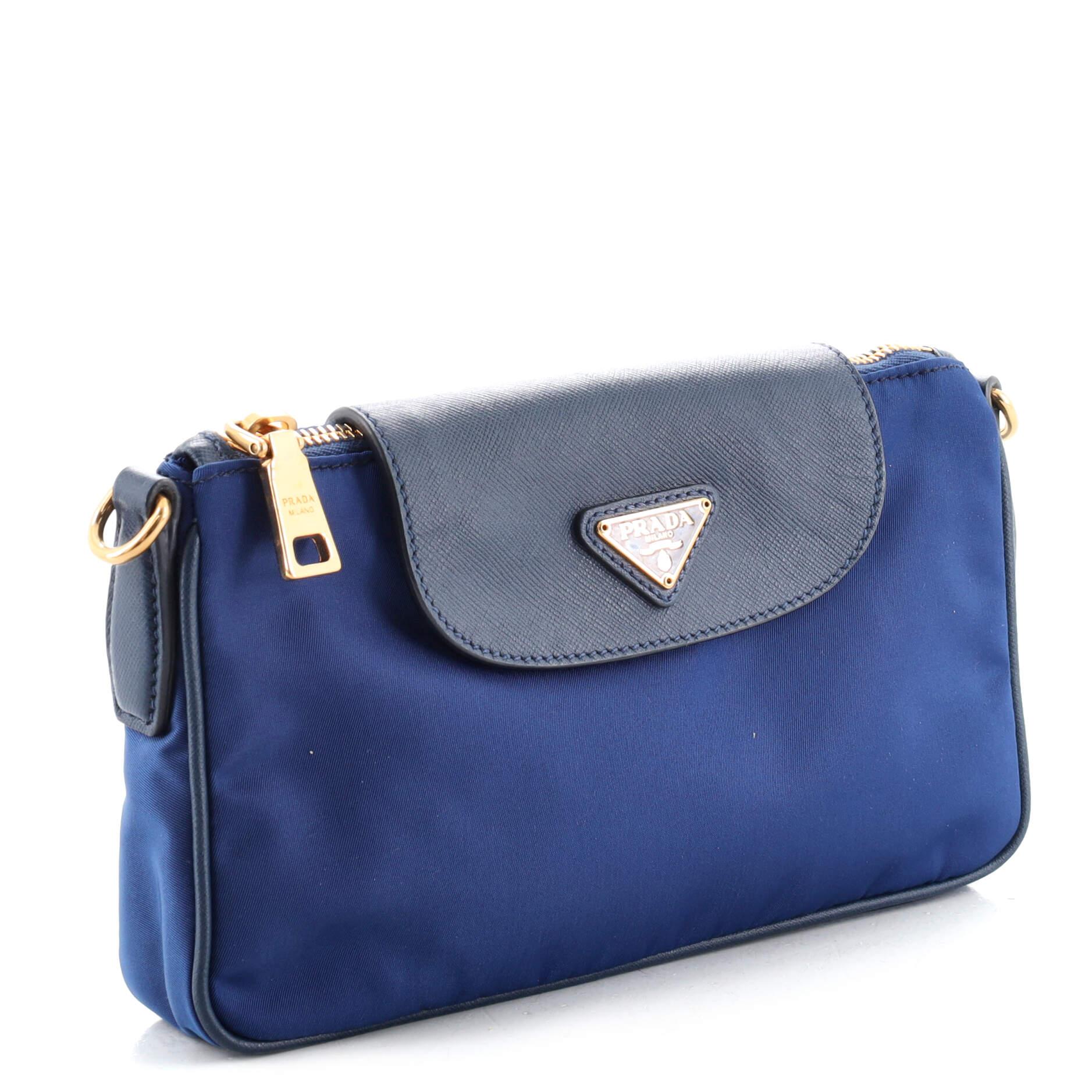 Prada Chain Crossbody Bag Tessuto and Saffiano Leather Small at 1stDibs