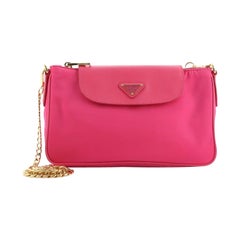 Prada Chain Crossbody Bag Tessuto and Saffiano Leather Small