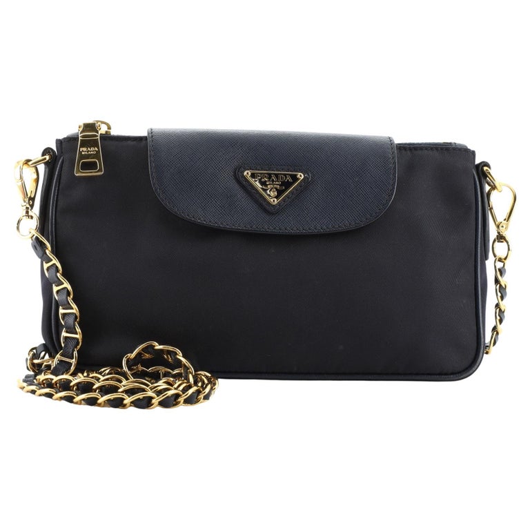 Prada Chain Crossbody Bag Tessuto and Saffiano Leather Small at 1stDibs