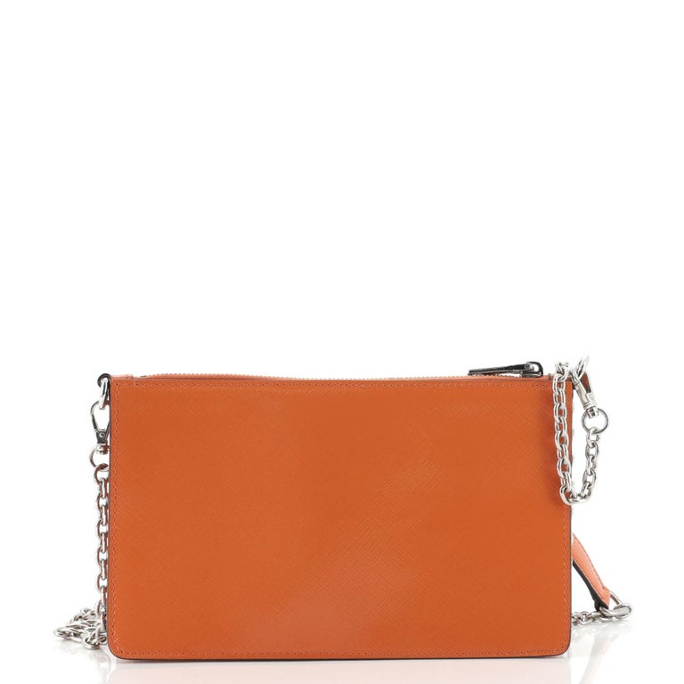 Prada Chain Crossbody Bag Vernice Saffiano Leather Small at 1stDibs