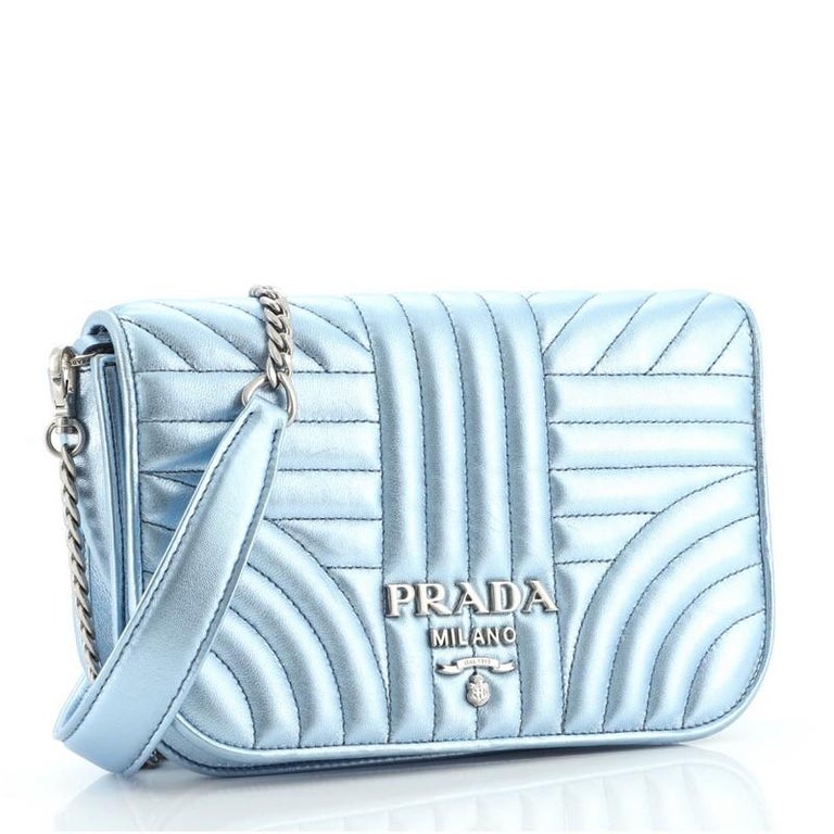 Prada Chain Flap Crossbody Bag Diagramme Quilted Leather Small at 1stDibs
