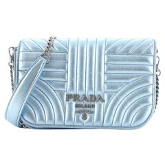 Prada Chain Flap Crossbody Bag Diagramme Quilted Leather Small