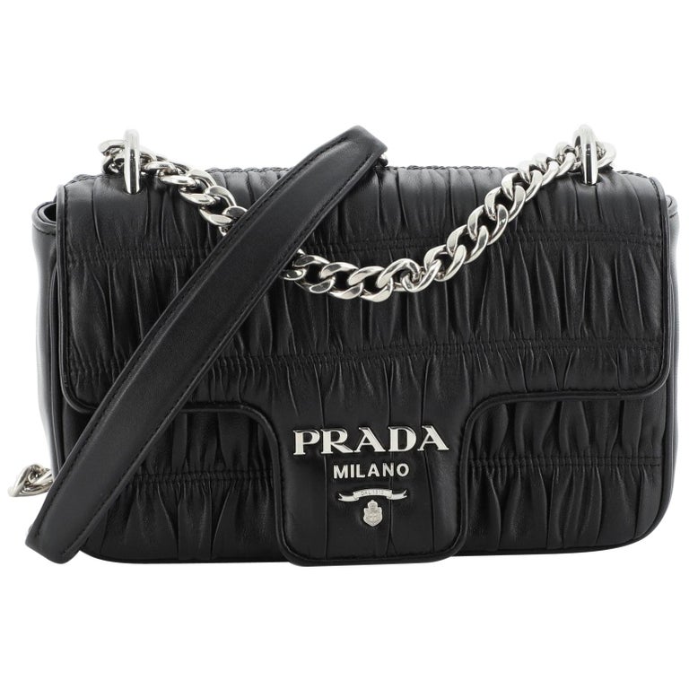 Prada Chain Flap Crossbody Bag Nappa Gaufre Small at 1stDibs | prada nappa  gaufre crossbody, prada gaufre crossbody, prada nappa gaufre shoulder bag