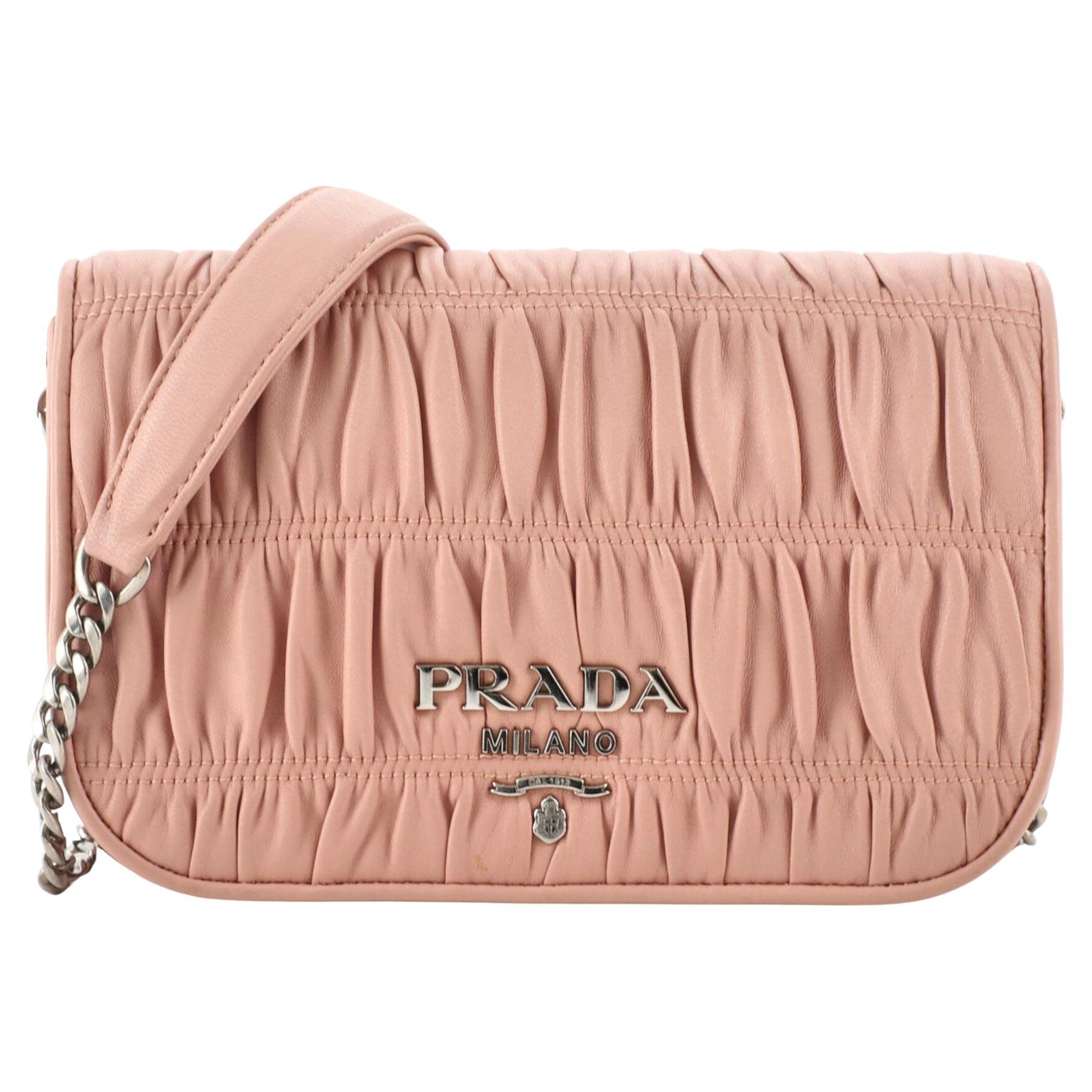 Prada Chain Flap Crossbody Bag Nappa Gaufre Small