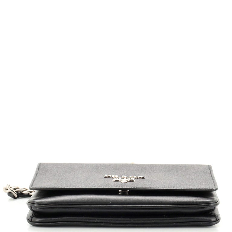 Prada Chain Flap Crossbody Bag Saffiano and Soft Calf Small at 1stDibs