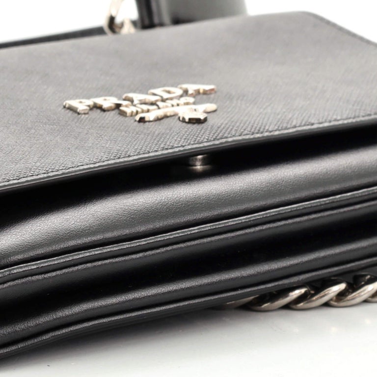 Prada Chain Flap Crossbody Bag Saffiano and Soft Calf Small at 1stDibs