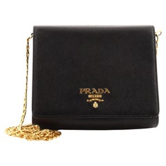 Prada Chain Flap Crossbody Bag Saffiano Leather Mini Used Prada Chain Flap Crossbody Bag Saffiano Leather Mini