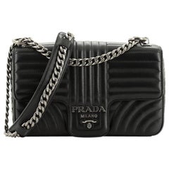 Prada Chain Flap Shoulder Bag Diagramme Quilted Leather Medium 
