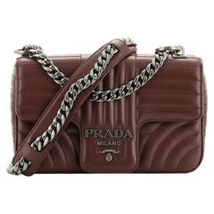 Prada Chain Flap Shoulder Bag Diagramme Quilted Leather Small