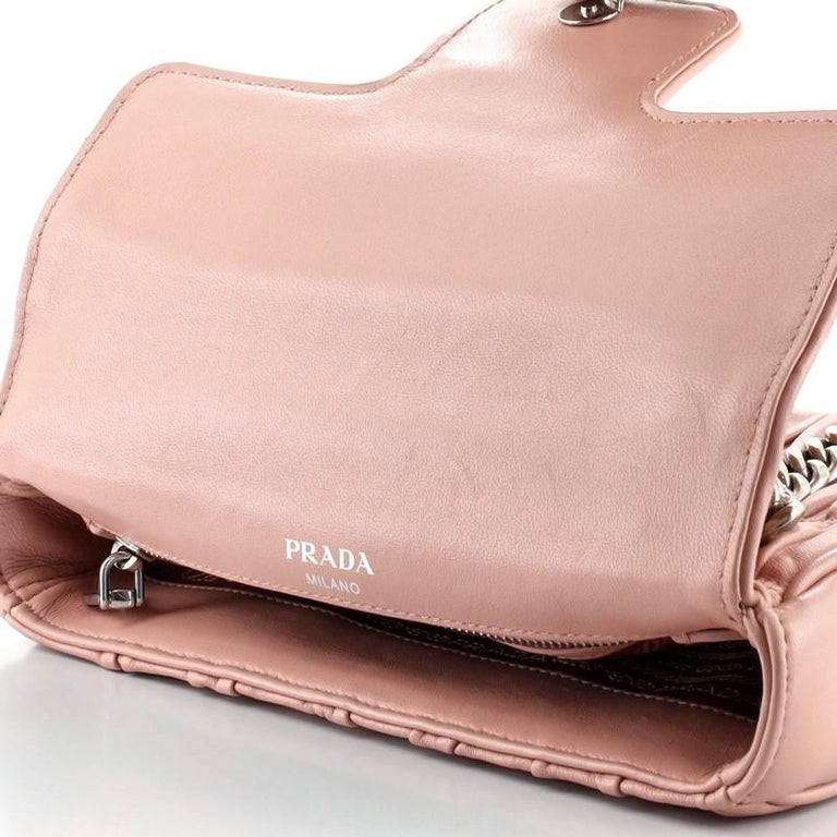 Prada Chain Flap Shoulder Bag Nappa Gaufre Medium at 1stDibs