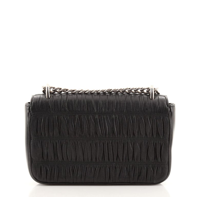 Prada Chain Flap Shoulder Bag Nappa Gaufre Small at 1stDibs