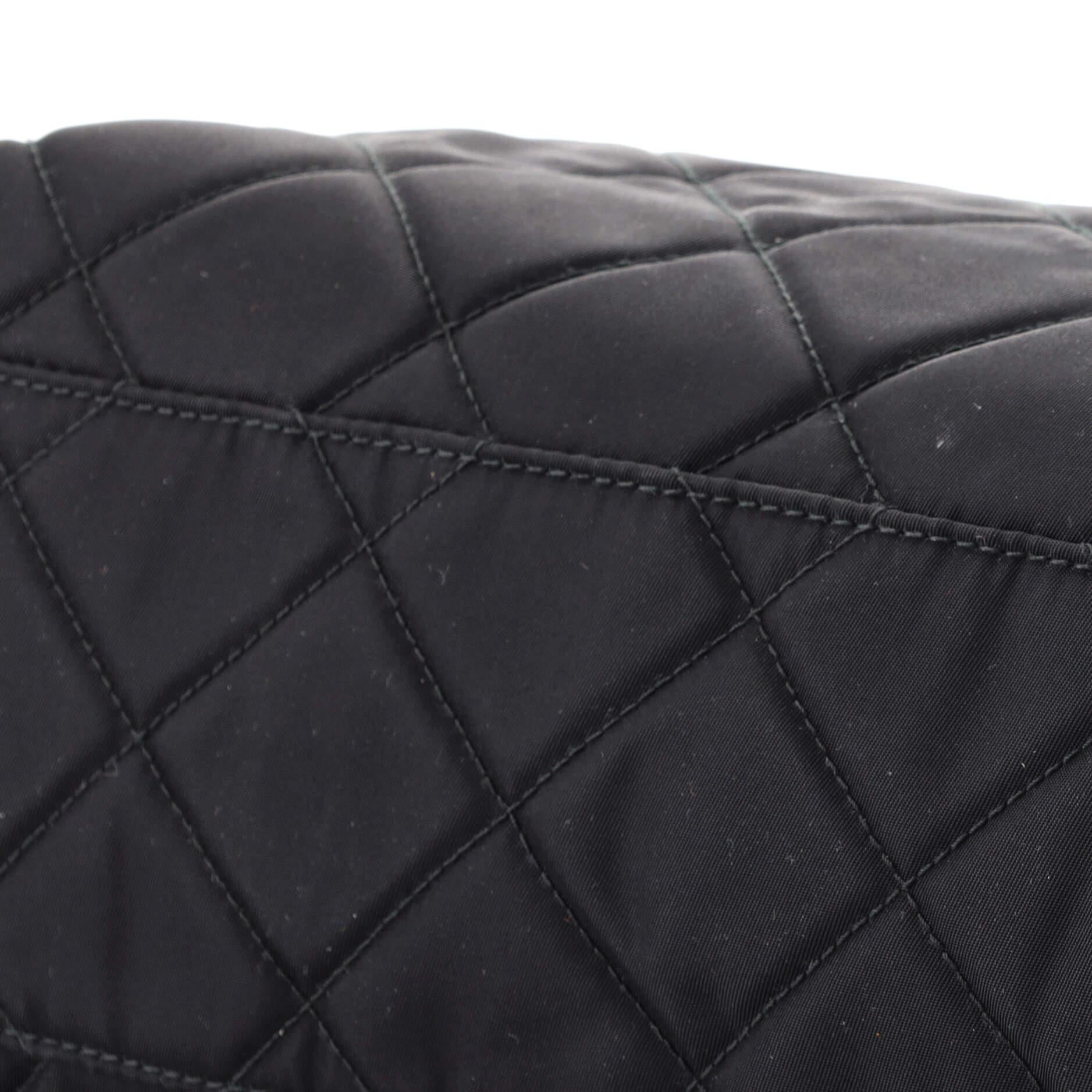Black Prada Chain Shoulder Bag Quilted Tessuto Medium Exterior Material: Nylon