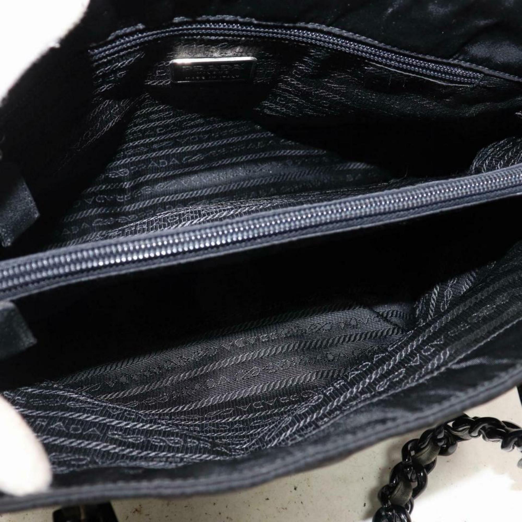 Prada Chain Tote 870605 Black Nylon Shoulder Bag For Sale 5