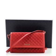 Prada Kette Portemonnaie Crossbody Gesteppt Tessuto