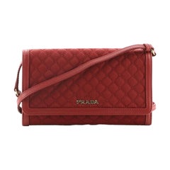 Prada Chain Wallet Crossbody Quilted Tessuto