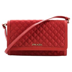 Prada Chain Wallet Crossbody Quilted Tessuto Used Prada Chain Wallet Crossbody Quilted Tessuto