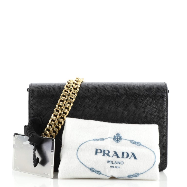 Prada Chain Wallet Crossbody Saffiano Leather at 1stDibs