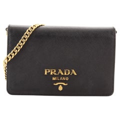 Prada Chain Wallet Crossbody Saffiano Leather