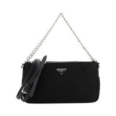 Prada Chain Zip Shoulder Bag Quilted Tessuto Small at 1stDibs | prada chain  bag, prada chain shoulder bag, small prada bag with chain