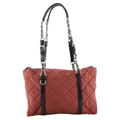 Prada Chain Zip Tote Quilted Tessuto Medium