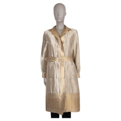 PRADA champgane & gold silk 2004 PAISLEY BROCADE Coat Jacket 42 M