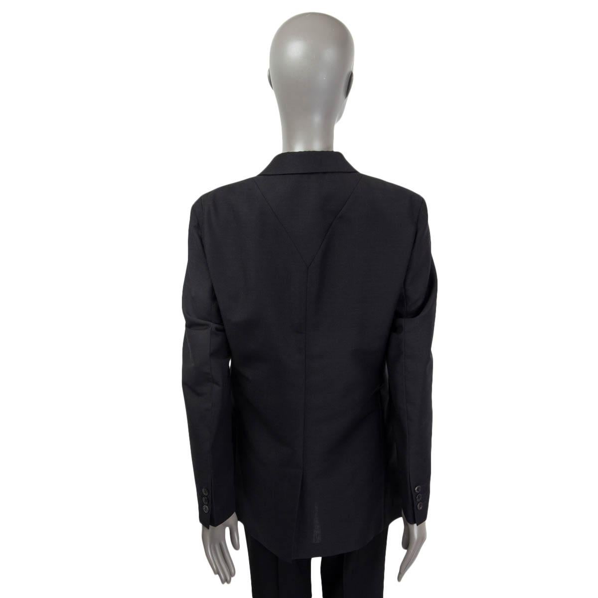 Black PRADA charcoal grey 2019 SUMMER KID MOHAIR OVERSIZED Blazer Jacket 42 M For Sale