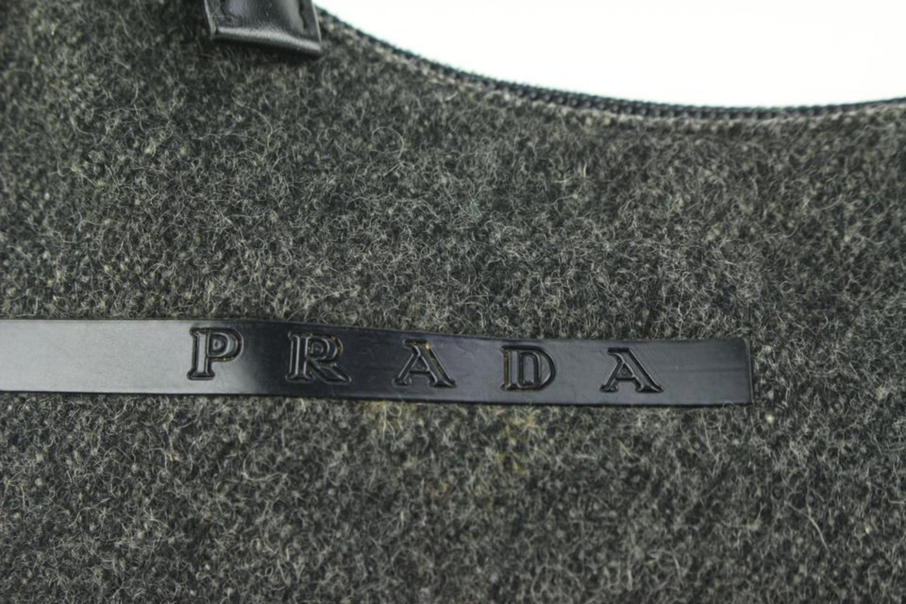 Prada Mini Hobo in lana grigio antracite 13p36 2