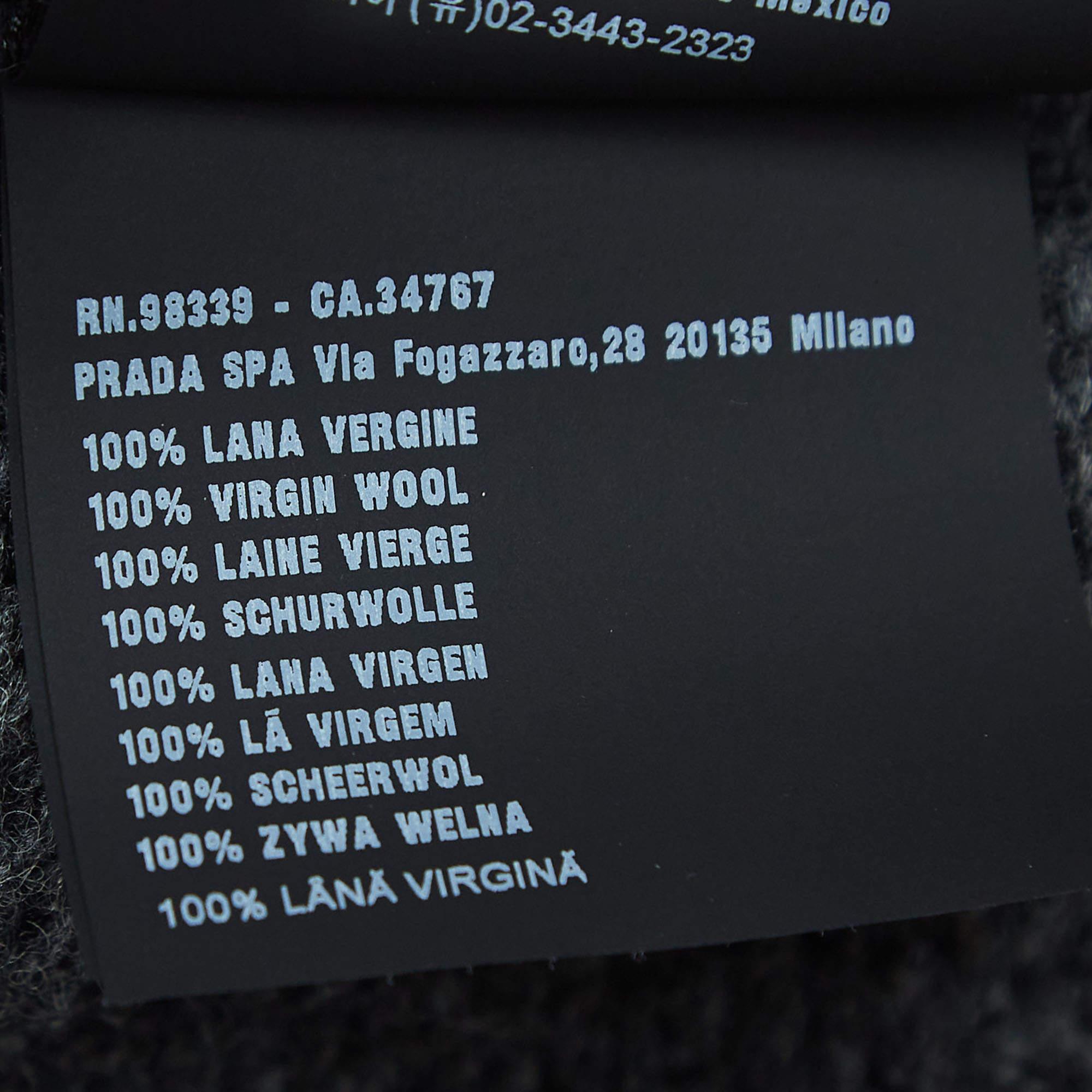 Black Prada Charcoal Grey Wool Turtleneck Sweater M