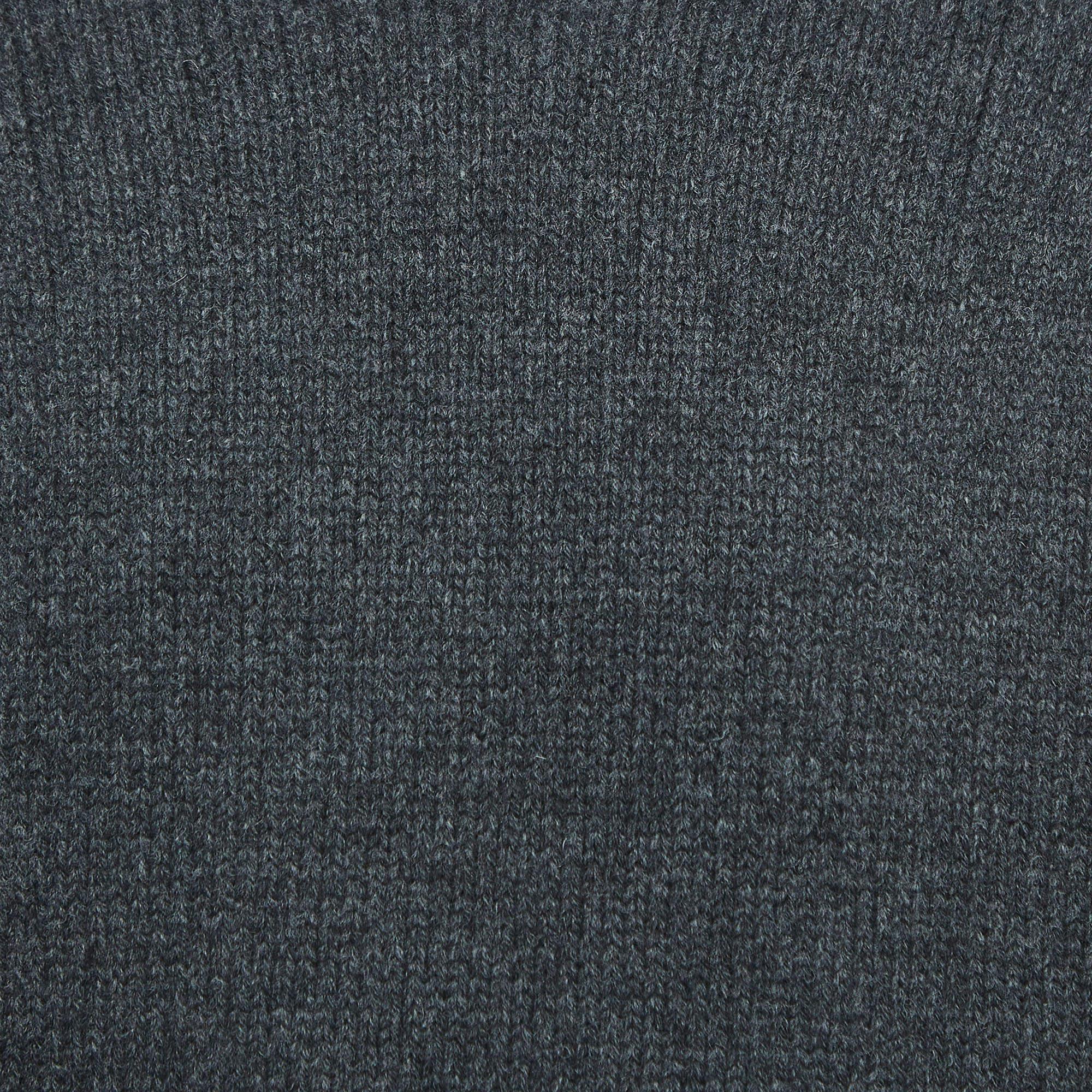 Prada Charcoal Grey Wool Turtleneck Sweater M For Sale 1