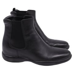 Prada Chelsea Ankle Boots in Black Leather