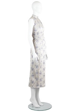 Prada Vintage 1997 Cheongsam Silk Brocade Evening Dress, Floral Print