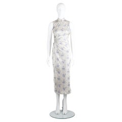 Prada Vintage 1997 Cheongsam Silk Brocade Evening Dress, Floral Print