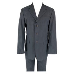 PRADA Chest Size 40 Navy Blue Stripe Cotton Single breasted 34 32 Suit