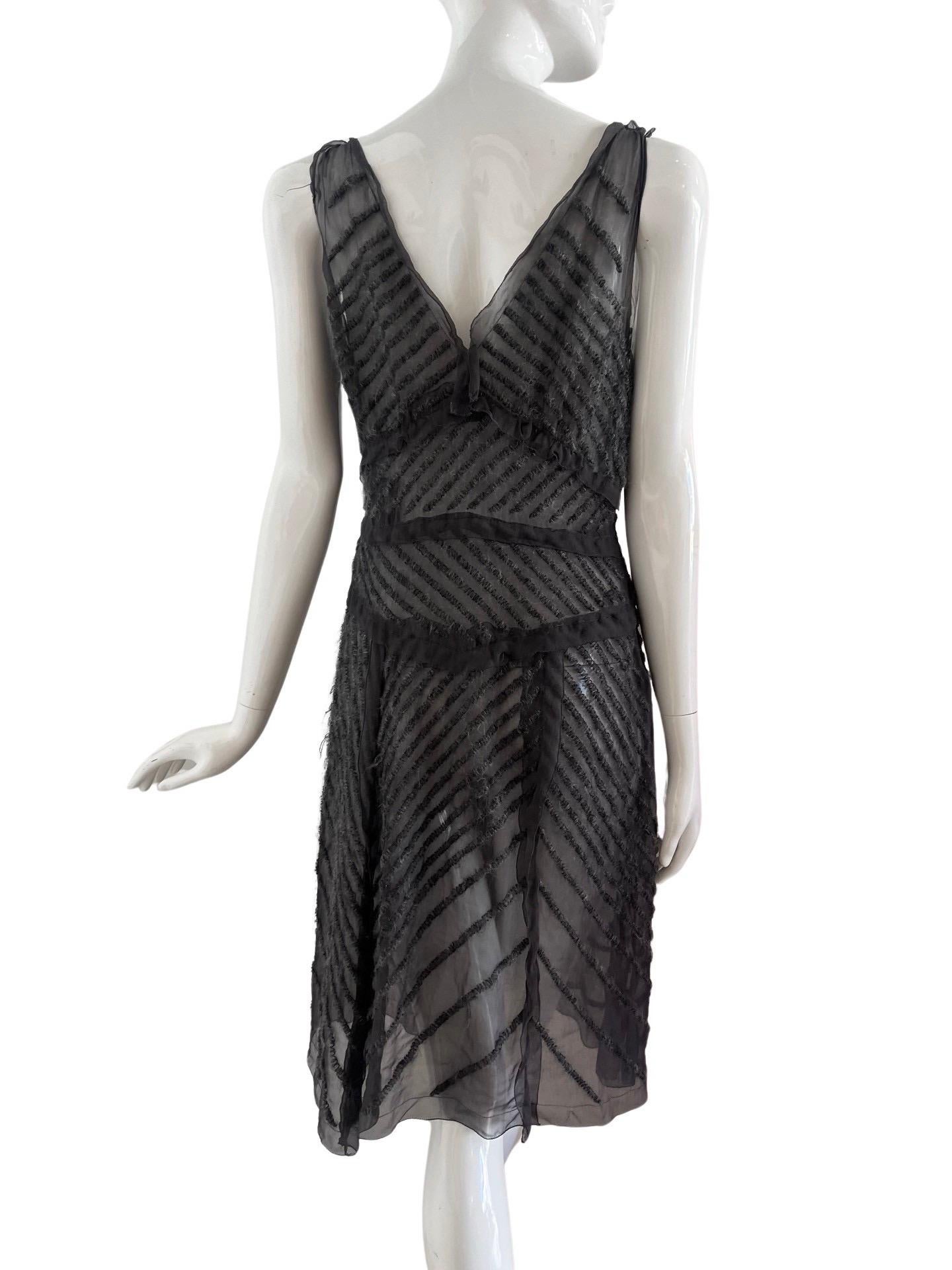 Prada Chiffon Silk and Mohair Dress In Good Condition In Miami, FL
