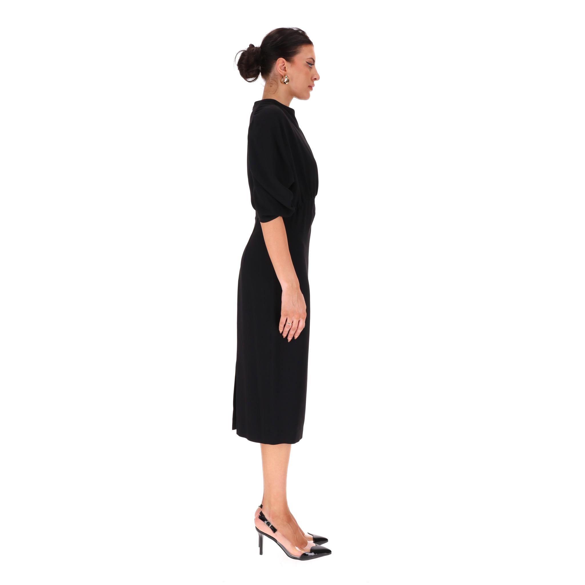 Black Prada Cinched-Waist Sheath Dress For Sale
