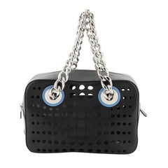 Prada City Fori Chain Shoulder Bag Perforated Calfskin Small