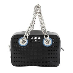 Prada City Fori Chain Shoulder Bag Perforated Calfskin Small 