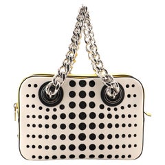 Prada City Fori Chain Shoulder Bag Perforated Calfskin Small