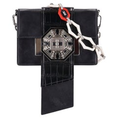 Prada City Ribbon Leather Crystal Bag With Resin & Crystal Strap